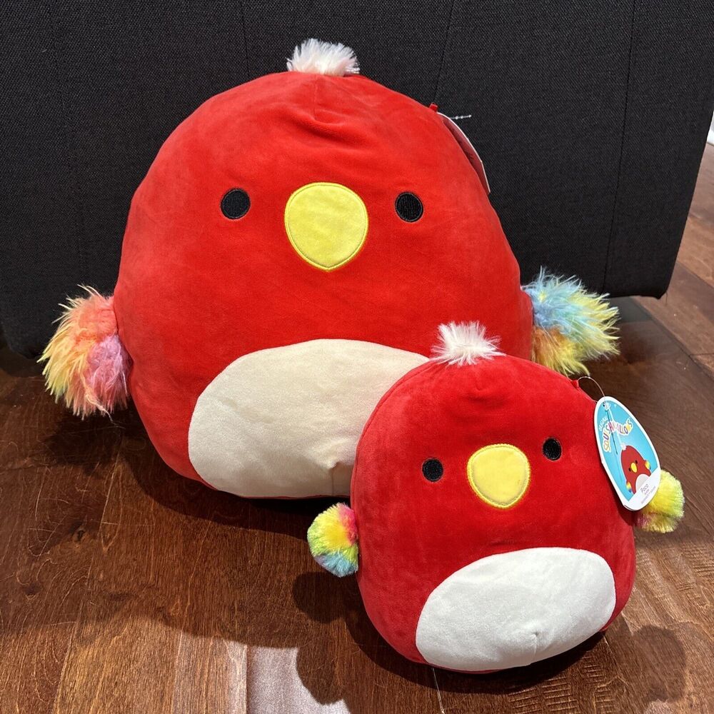 Squishmallows Paco Red Parrot Macaw 8” & 14" Plush Stuffed Animal KellyToy Bird